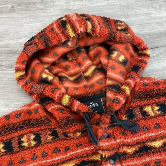 Rip Curl Red and Black Patterned Hoodie - Picture 3 of 8